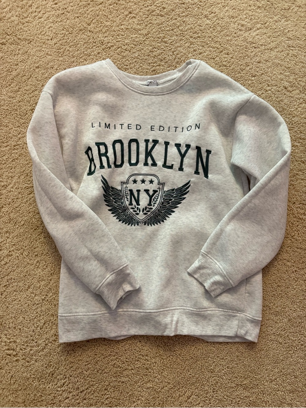 Rue21 Light Gray Brooklyn Limited Edition Crewneck Sweatshirt